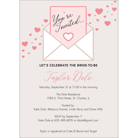 Love Letter Bridal Shower Invitations